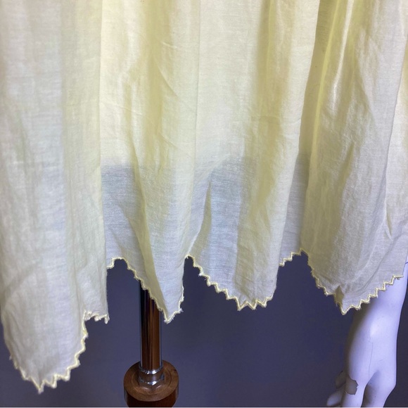 Zadig & Voltaire top XS Tiara floral embroidered prairie yellow flutter eyelet - Picture 8 of 13